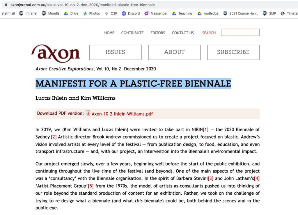 AXON plastic free manifesto 